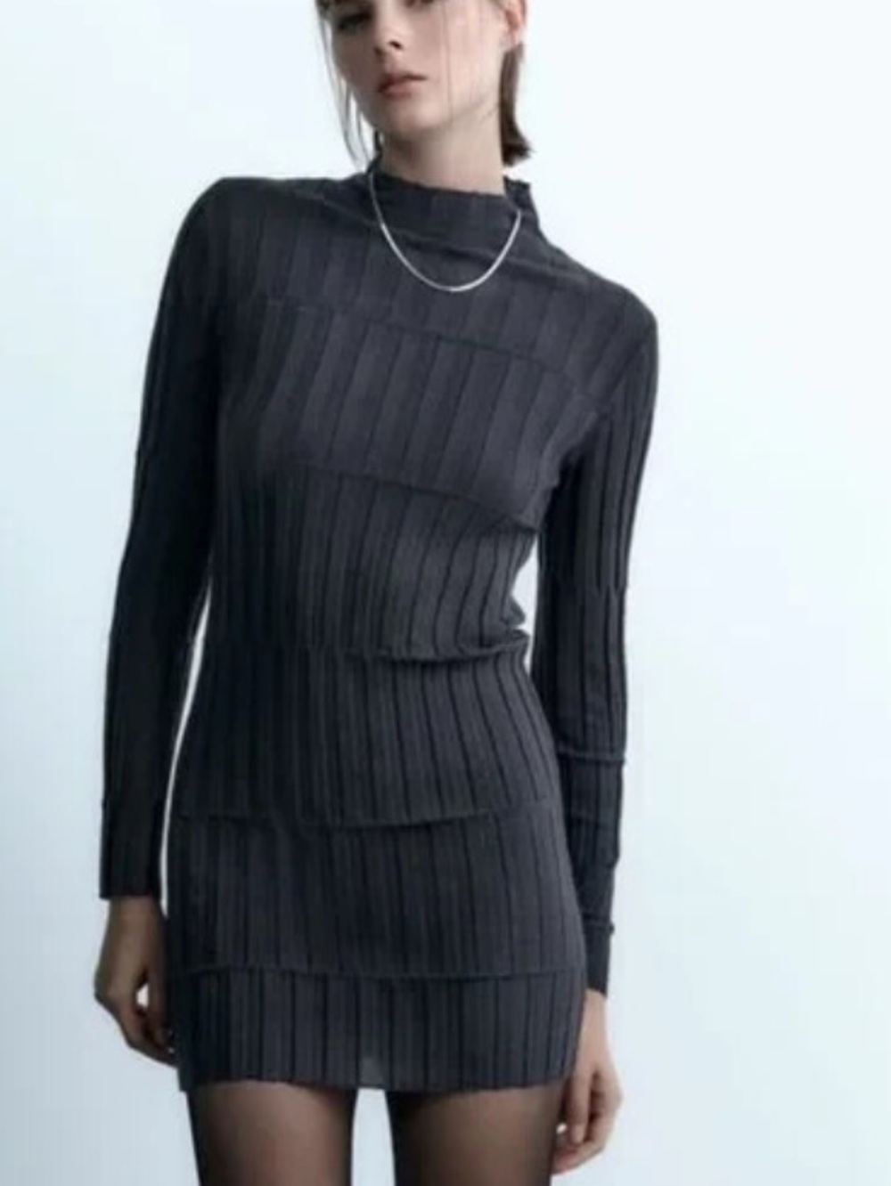 NWT Zara mark neck, ribbed knit dress